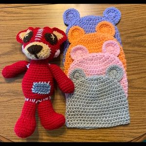Reserved for @mojq Handmade Teddy and 4 Teddy bear ears hats